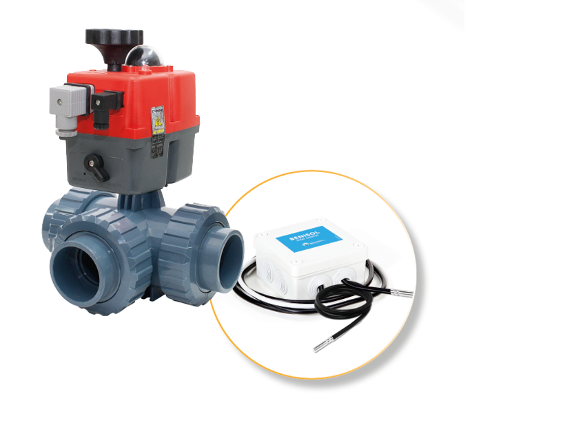 Automatische 3-wegkraan 50mm L boring met Benisol temp controle - plug & play