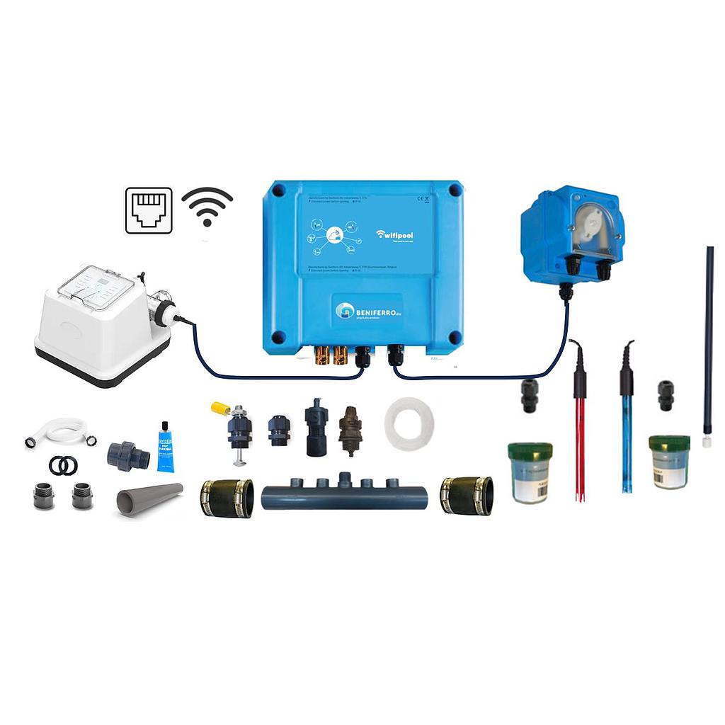 Zoutelektrolyse EL chloorgenerator - zelfbouwpakket met pH en RX regeling