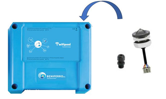 Extra niveaumeting voor zwembad of SPA op CONNECT PRO meet- en controledoos  -