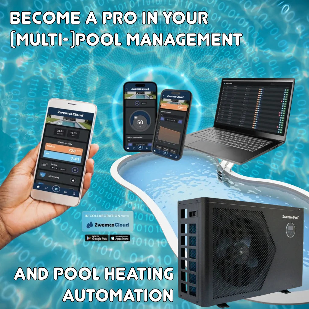 Inverter Warmtepomp 11.5 kW Zwembad tot 50 m³ - met RS485 en Zwemco WiFi interface